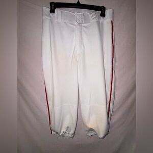 2 pair Kids White Baseball Pants with Red Stripe